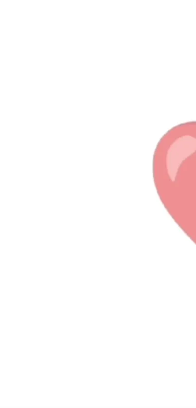 Minimalist pink heart on white background.