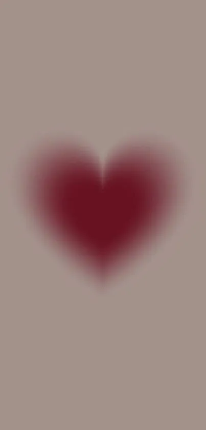 Blurred minimalist heart on taupe background.