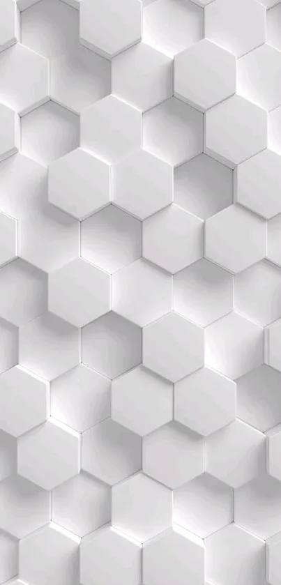 3D gray hexagonal pattern wallpaper for mobile.