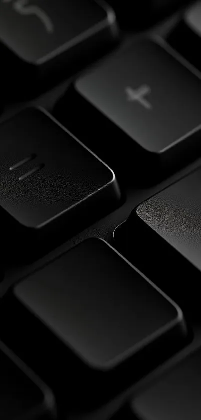 Close-up of black keyboard keys in a minimalist design.