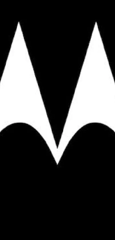 Minimalist Motorola logo on grey background.