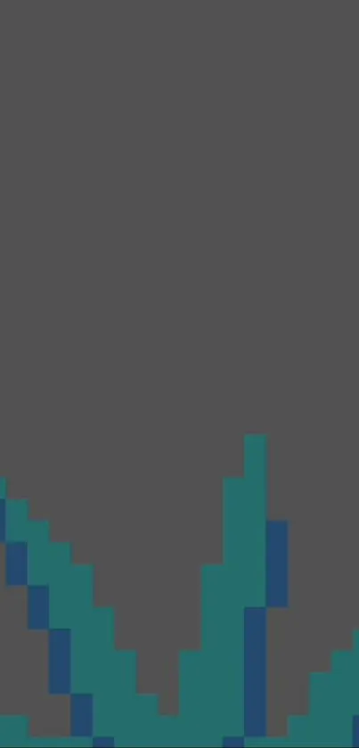 Minimalist pixel art wallpaper with a pixelated plant on gray background.