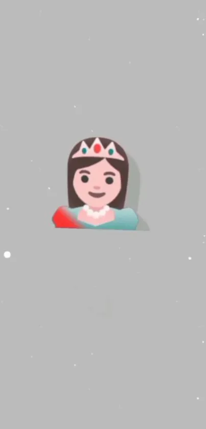 Minimalist princess emoji on light gray background wallpaper.