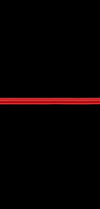 Minimalist wallpaper with black background and a striking horizontal red line.