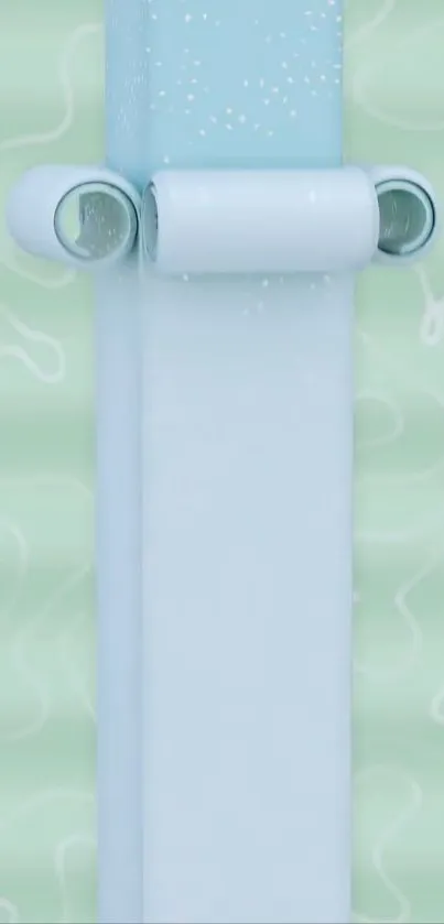 Minimalist roller-themed wallpaper in light blue and green.