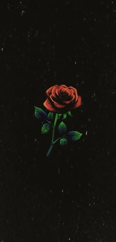 Dark minimalist wallpaper with a red rose.