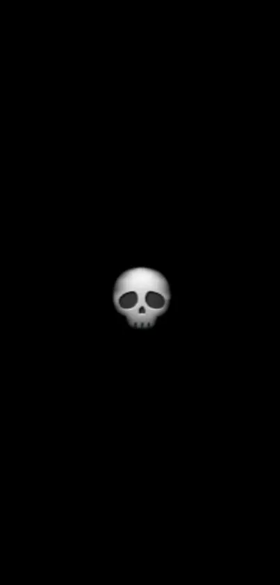 Minimalist skull on a black background wallpaper.