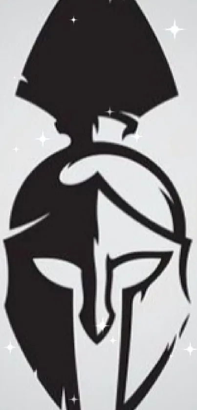 Minimalist Spartan helmet with gray background.