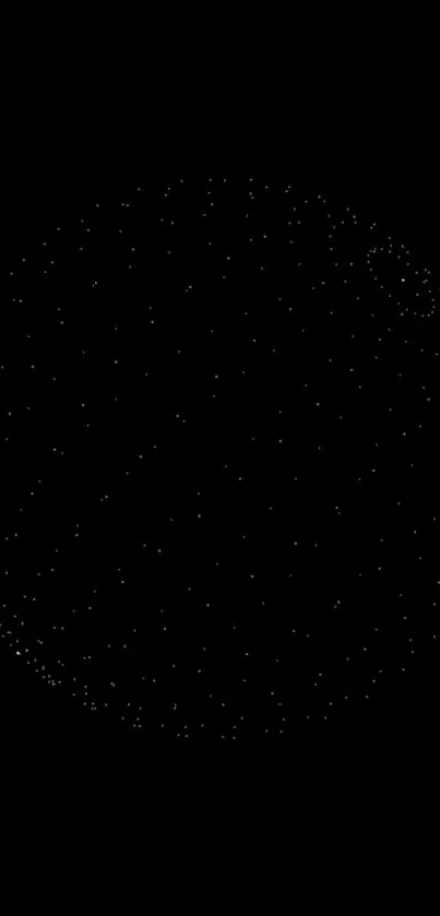 Minimalist starry globe design on dark background wallpaper.