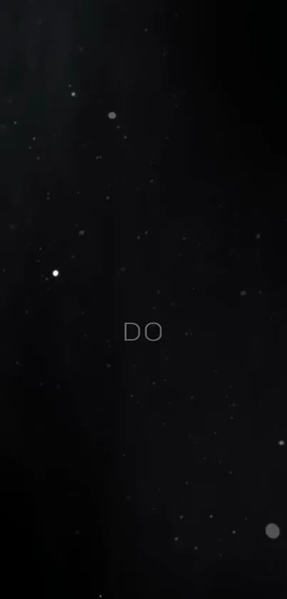 Minimalist mobile wallpaper with a starry black background and the word 'DO'.