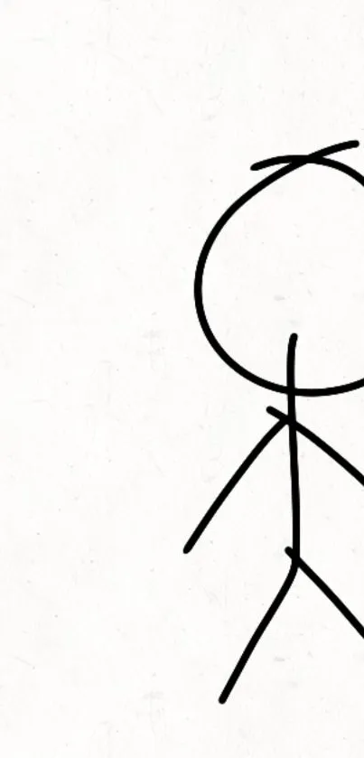 Minimalist stick figure drawing on a clean white background.