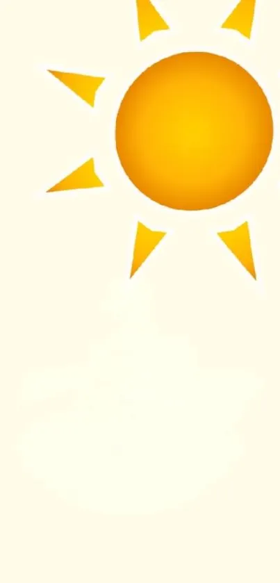 Minimalist yellow sun illustration for phone wallpaper.