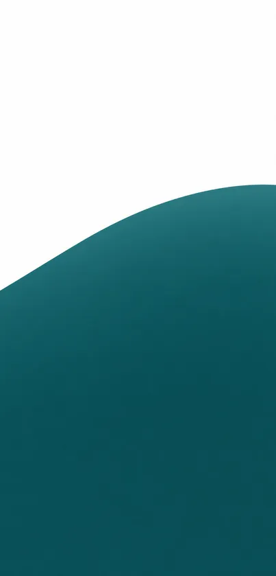 Teal wave minimalist wallpaper design