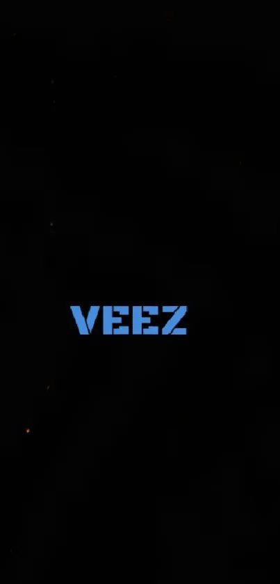 Black wallpaper with blue 'VEEZ' text centered.