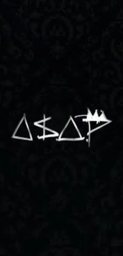 Minimalistic black A$AP wallpaper with graffiti design.