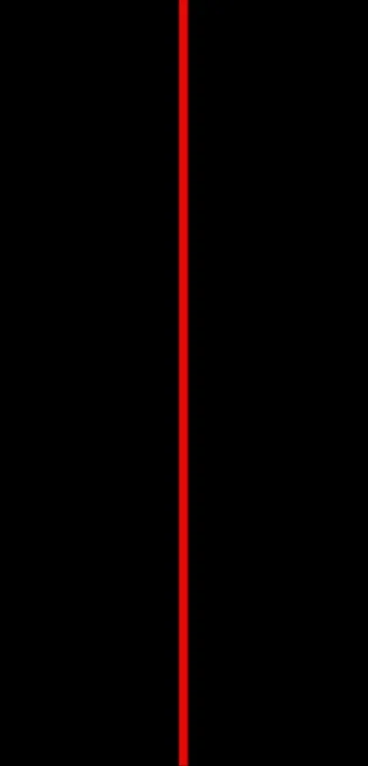 Striking black wallpaper with a vertical red line in the center.