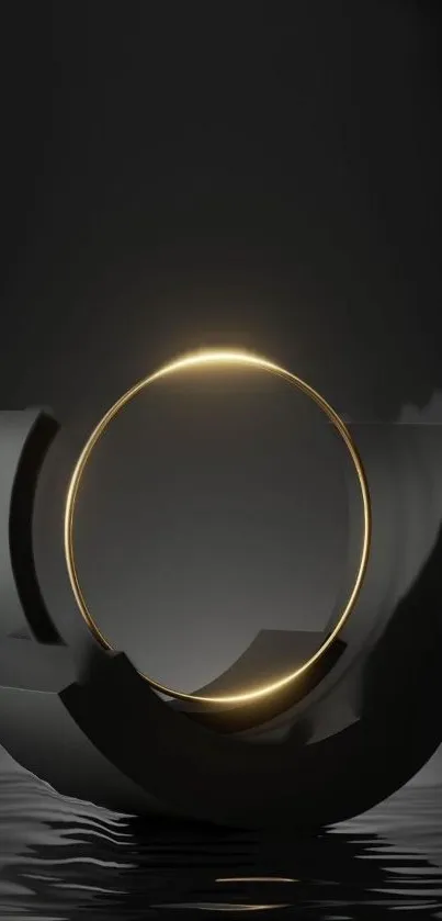 Dark wallpaper with a glowing gold ring.