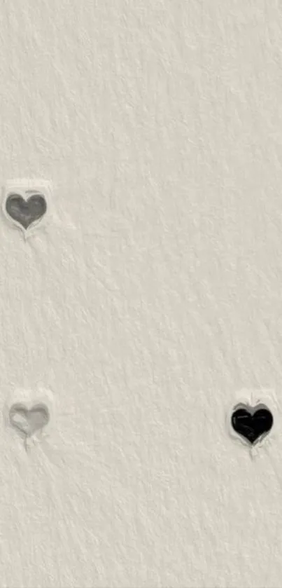 Minimalistic mobile wallpaper with hearts
