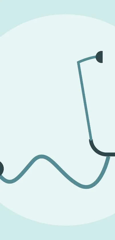 Minimalistic stethoscope wallpaper with light blue tones.