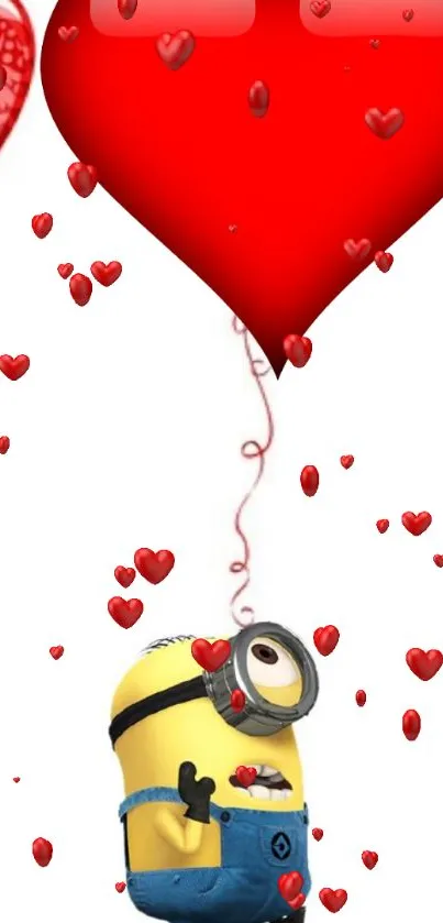 Minion with Heart Balloons - free download