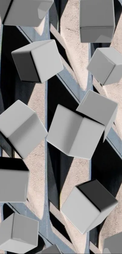 3D cubes floating over abstract textured background