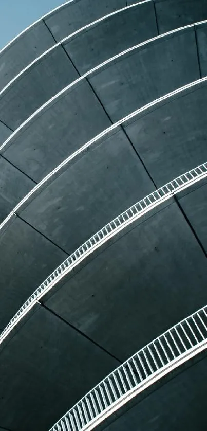 Curved layers of modern architecture with a sleek and minimal design.