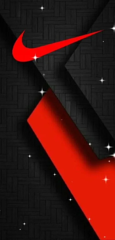 Black and red geometric mobile wallpaper with modern design