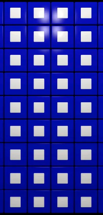 Blue square pattern phone wallpaper with geometric design.