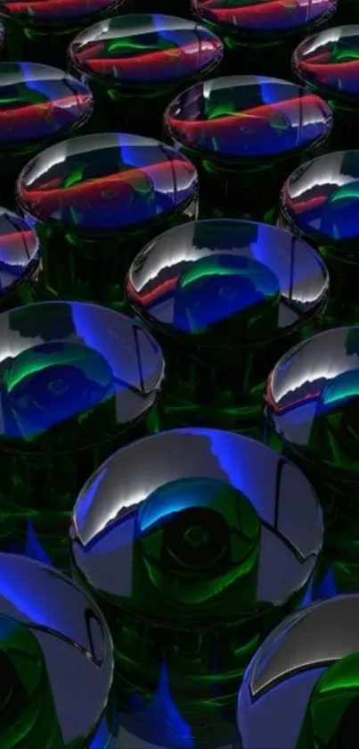 Futuristic geometric abstract pattern wallpaper with vibrant colors