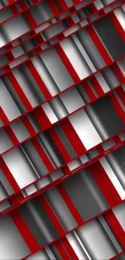 Red and gray geometric abstract wallpaper for phone.