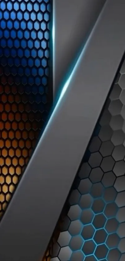 Modern geometric abstract wallpaper with hexagons.