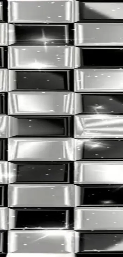 Geometric black and silver mobile wallpaper with sleek lines.