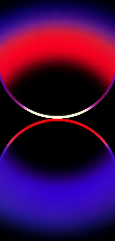 Vibrant blue and red gradient phone wallpaper design.