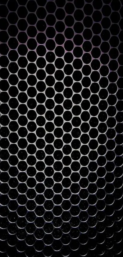 Hexagonal mesh black wallpaper with gradient effects.