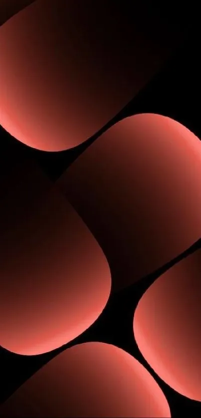 Red abstract wallpaper with glowing shapes on a dark background.