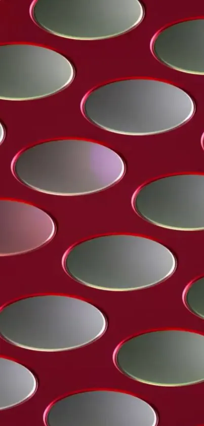 Wallpaper with modern red circle pattern design.