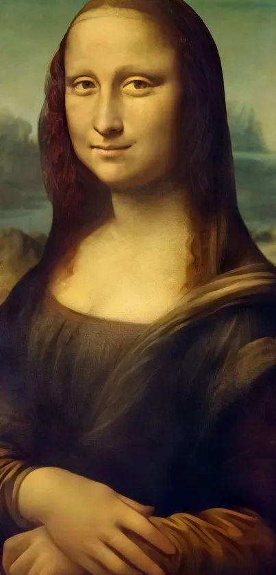 Mona Lisa classic art mobile wallpaper.