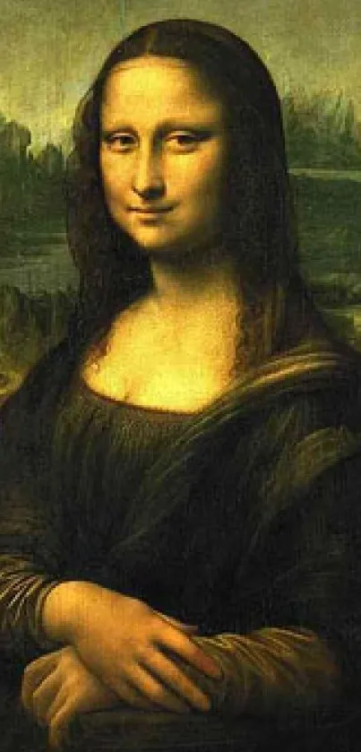 Mona Lisa mobile wallpaper showcasing classic art and elegance.