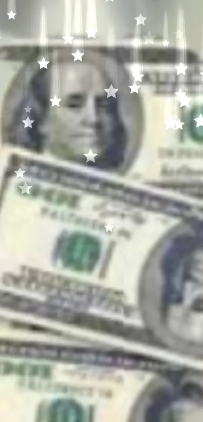 Mobile wallpaper with dollars and stars design.