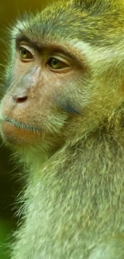 Close-up of a monkey surrounded by lush green foliage.