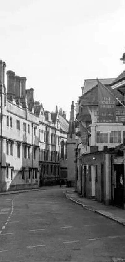 Monochrome architectural street view showcasing stunning buildings.