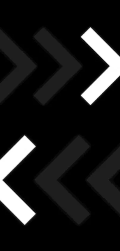 Monochrome wallpaper with black and white arrows for mobile phones.