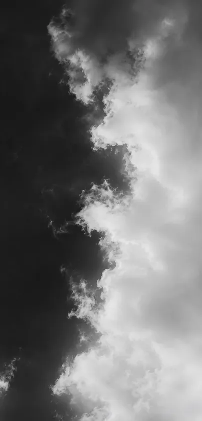 Monochrome clouds in dramatic contrast wallpaper.