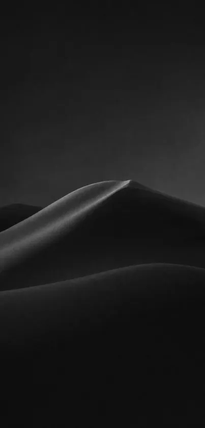 Monochrome desert dunes with elegant curves.