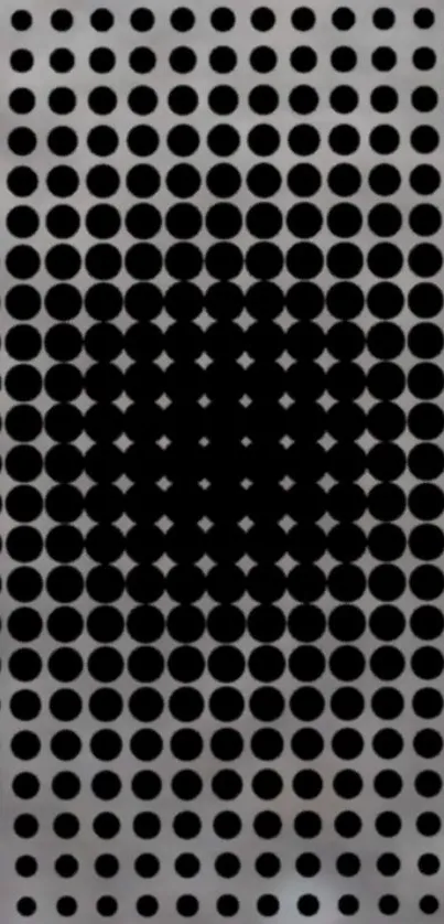 Monochrome dot pattern wallpaper with grayscale design.