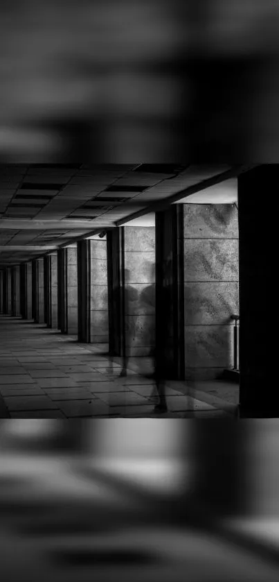 Mystical monochrome hallway mobile wallpaper.