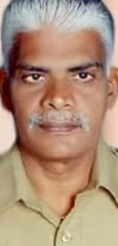 Monochrome portrait of a police officer in uniform.