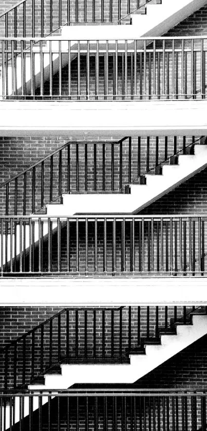 Monochrome geometric staircase pattern in black and white.