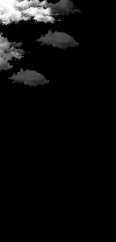 Black and white moody cloud wallpaper for mobile phone.