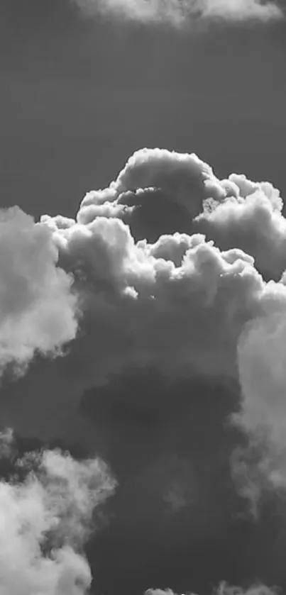 A stunning black and white cloudy sky mobile wallpaper.